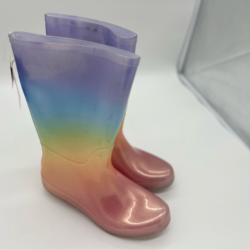 New Cat & Jack rainbow rain boot . Cece Style Sz 6 Big Kid - Picture 4 of 6